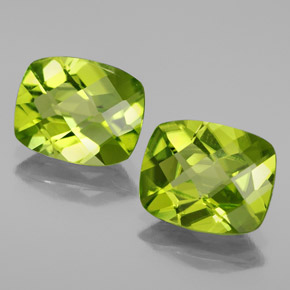 Gemas de peridoto verde natural de  ct, corte cojín, VS-SI