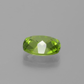 Peridoto verde natural de 2,49 ct, corte cojín, VS-SI