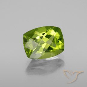 Peridoto Verde vivo natural de 2.84 ct, Forma Cojín, VS-SI