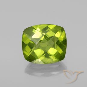 2.50ct Natural Verde vivo Peridoto, Forma Cojín, VS-SI