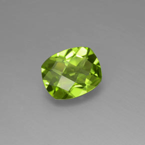 Peridoto verde natural de 2,31 ct, corte cojín, VS