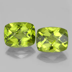 Gemas de peridoto verde natural de  ct, corte cojín, VS-SI