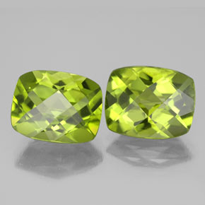 Gemas de peridoto verde natural de  ct, corte cojín, VS-SI