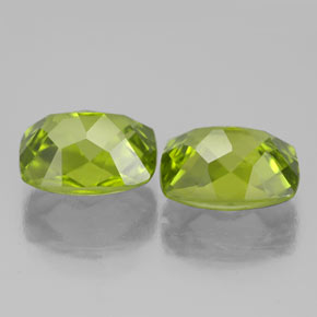 Gemas de peridoto verde natural de  ct, corte cojín, VS-SI