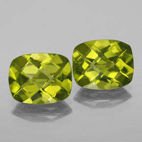 Gemas de peridoto verde natural de  ct, corte cojín, VS
