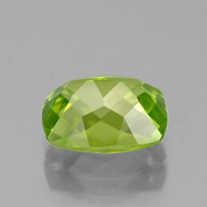 Peridoto verde natural de 2,99 ct, corte cojín, VS-SI