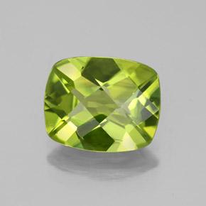 Peridoto verde natural de 2,73 ct, corte cojín, VS-SI
