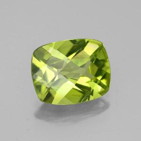 Peridoto verde natural de 2,73 ct, corte cojín, VS-SI