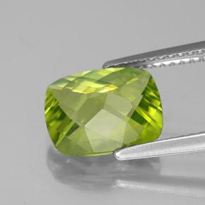 Peridoto verde natural de 2,73 ct, corte cojín, VS-SI