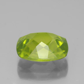 Peridoto verde natural de 2,72 ct, corte cojín, VS