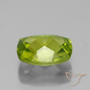 Peridoto Verde vivo natural de 2.57 ct, Corte Cojín, VS