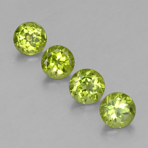 Gemas de peridoto verde natural de  ct, corte redondo, VS-SI