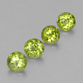 Gemas de peridoto verde natural de  ct, corte redondo, VS-SI