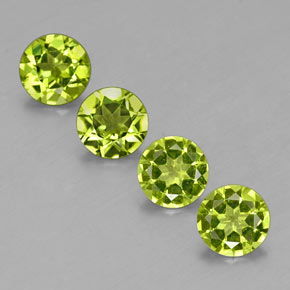 Gemas de peridoto verde natural de  ct, corte redondo, VS-SI