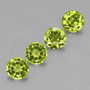 Gemas de peridoto verde natural de  ct, corte redondo, VS-SI