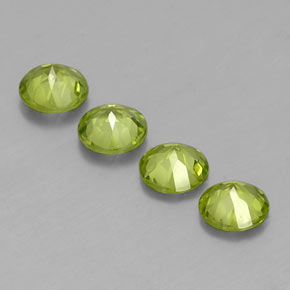 Gemas de peridoto verde natural de  ct, corte redondo, VS-SI