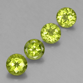 Gemas de peridoto verde natural de  ct, corte redondo, VS