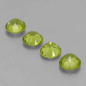 Gemas de peridoto verde natural de  ct, corte redondo, VS
