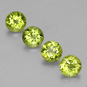 Gemas de peridoto verde natural de  ct, corte redondo, VS