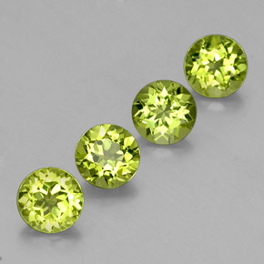 Gemas de peridoto verde natural de  ct, corte redondo, VS
