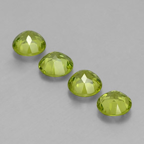 Gemas de peridoto verde natural de  ct, corte redondo, VS