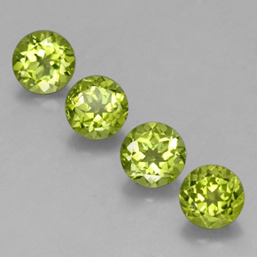 Gemas de peridoto verde natural de  ct, corte redondo, VS-SI