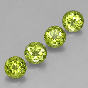 Gemas de peridoto verde natural de  ct, corte redondo, VS-SI