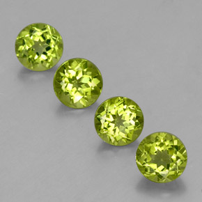 Gemas de peridoto verde natural de  ct, corte redondo, VS