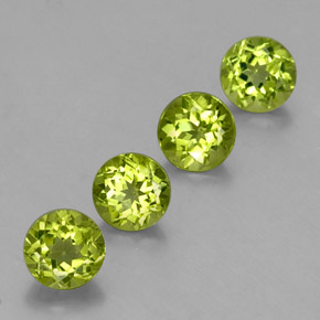 Gemas de peridoto verde natural de  ct, corte redondo, VS