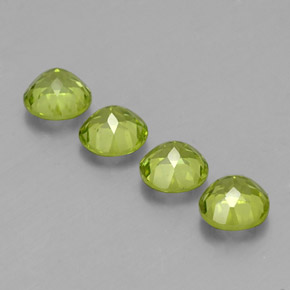 Gemas de peridoto verde natural de  ct, corte redondo, VS