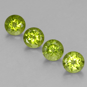 Gemas de peridoto verde natural de  ct, corte redondo, VS
