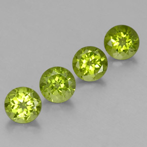 Gemas de peridoto verde natural de  ct, corte redondo, VS
