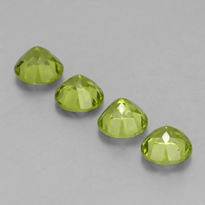 Gemas de peridoto verde natural de  ct, corte redondo, VS