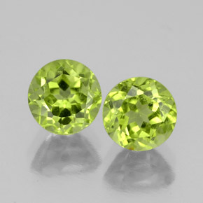 Gemas de peridoto verde natural de  ct, corte redondo, VS-SI