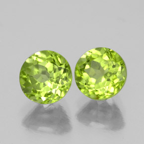 Gemas de peridoto verde natural de  ct, corte redondo, VS-SI