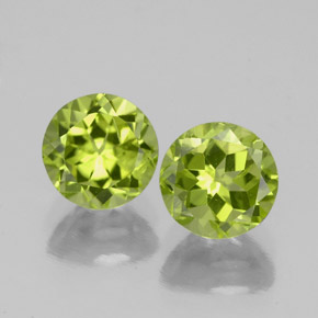 Gemas de peridoto verde natural de  ct, corte redondo, VS-SI