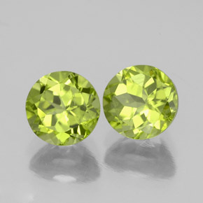 Gemas de peridoto verde natural de  ct, corte redondo, VS-SI