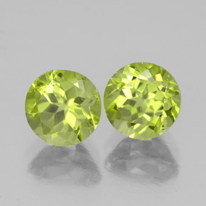 Gemas de peridoto verde natural de  ct, corte redondo, VS