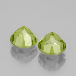 Gemas de peridoto verde natural de  ct, corte redondo, VS