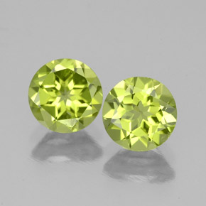 Gemas de peridoto verde natural de  ct, corte redondo, VS