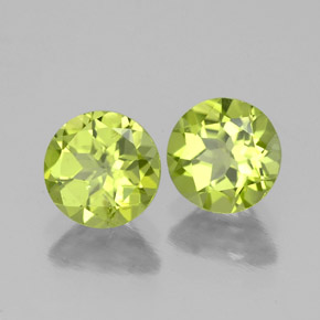 Gemas de peridoto verde natural de  ct, corte redondo, VS