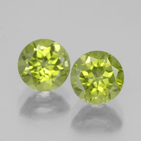 Gemas de peridoto verde natural de  ct, corte redondo, VS-SI