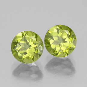 Gemas de peridoto verde natural de  ct, corte redondo, VS-SI