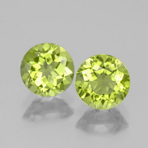 Gemas de peridoto verde natural de  ct, corte redondo, VS-SI