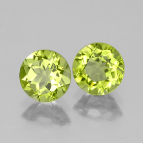 Gemas de peridoto verde natural de  ct, corte redondo, VS-SI