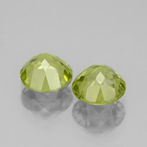 Gemas de peridoto verde natural de  ct, corte redondo, VS-SI