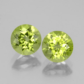 Gemas de peridoto verde natural de  ct, corte redondo, VS