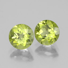 Gemas de peridoto verde natural de  ct, corte redondo, VS