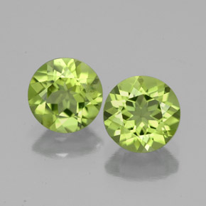 Gemas de peridoto verde natural de  ct, corte redondo, VS-SI