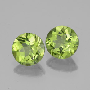 Gemas de peridoto verde natural de  ct, corte redondo, VS-SI